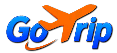 Logo GoTrip.id dengan ikon pesawat oranye menggantikan huruf T, mencerminkan semangat perjalanan